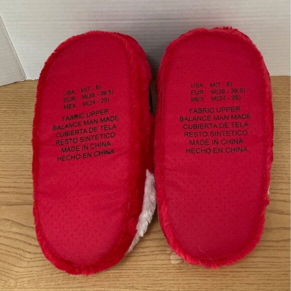 Dan Dee Santa Elf Red White Plush Slippers Sz M  Jingle Bells Christmas Costume - Picture 7 of 10